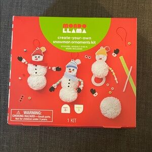 Mondo Llama Create-Your-Own Snowman Ornaments Kit - Red, White, Black